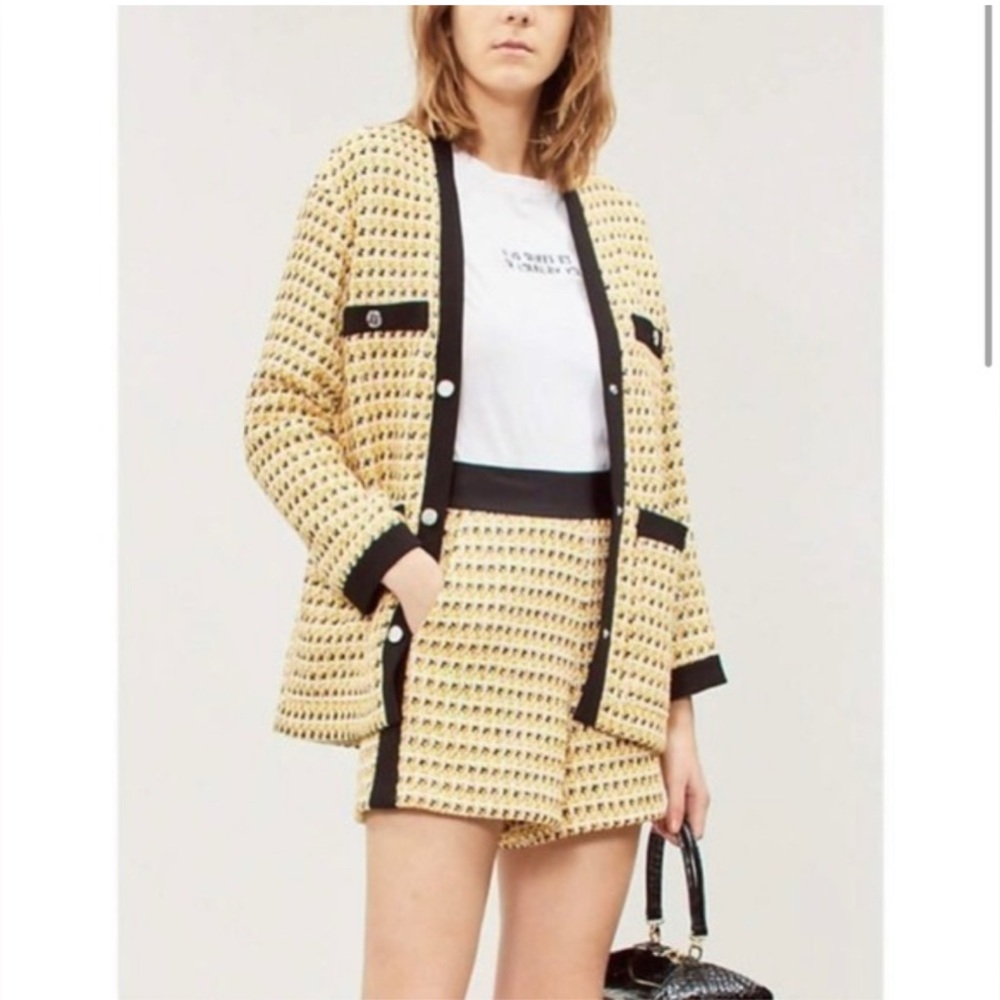 MAJE Visidore Tweed Button Front Jacket EU 36